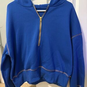 SHEIN Men's Royal Blue Zip-Up Sweater